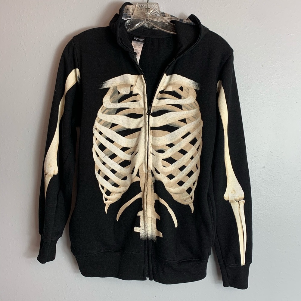 AWESOME SKELETON FULL ZIP HOODIE SIZE XL